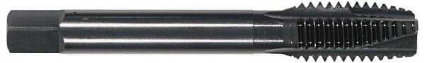 OSG - 1/2-20 UNF, 3 Flute, Oxide Finish, Powdered Metal Spiral Point Tap - Plug Chamfer, Right Hand Thread, 3-3/8" OAL, 1-21/32" Thread Length, 0.367" Shank Diam, 2B Class of Fit, Series 312NI - Exact Tool & Supply