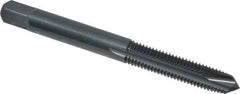 OSG - 1/4-28 UNF, 3 Flute, Oxide Finish, Powdered Metal Spiral Point Tap - Plug Chamfer, Right Hand Thread, 2-1/2" OAL, 1" Thread Length, 0.255" Shank Diam, 3B Class of Fit, Series 312NI - Exact Tool & Supply