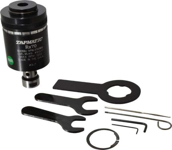 Tapmatic - Model RX70, No. 10 Min Tap Capacity, 3/4 Inch-16 Max Mild Steel Tap Capacity, JT3 Mount Tapping Head - 24100 (J441), 24500 (J445) Compatible, Includes Tap Clamping Wrenches, for Manual Machines - Exact Tool & Supply