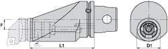Kennametal - KM63XMZ Outside Modular Connection, KM50 Inside Modular Connection, KM63 to KM50 Offset Reducing Adapter - 100mm Projection, 50.04mm Nose Diam, 140mm OAL, Through Coolant - Exact Tool & Supply