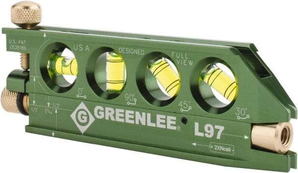 Greenlee - 1 Beam 240' Max Range Mini Magnet Laser Level - Red Beam, 1/4" at 100' Accuracy, 5-1/16" Long x 3/4" Wide x 1-13/16" High, Battery Included - Exact Tool & Supply