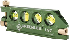 Greenlee - 1 Beam 240' Max Range Mini Magnet Laser Level - Red Beam, 1/4" at 100' Accuracy, 5-1/16" Long x 3/4" Wide x 1-13/16" High, Battery Included - Exact Tool & Supply