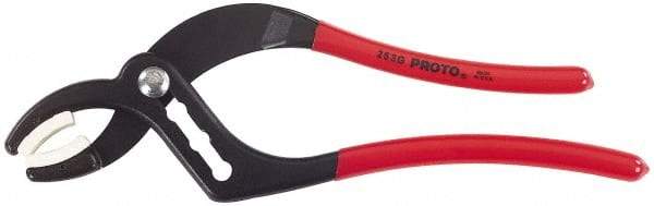 Proto - 9-1/2" OAL, 2-1/2" Max Capacity, 4 Position Tongue & Groove Pliers - Smooth Curved Jaws, Curved Head, Plastic Dipped Handles - Exact Tool & Supply