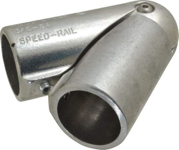 Hollaender - 1-1/2" Pipe, Adjustable Elbow Assembly, Aluminum Alloy Elbow Pipe Rail Fitting - Bright Finish - Exact Tool & Supply