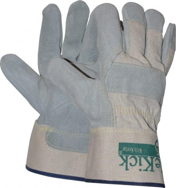 MCR Safety - Size XL Cowhide Work Gloves - Uncoated, Safety Cuff, Gray, Paired - Exact Tool & Supply