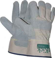 MCR Safety - Size XL Cowhide Work Gloves - Uncoated, Safety Cuff, Gray, Paired - Exact Tool & Supply