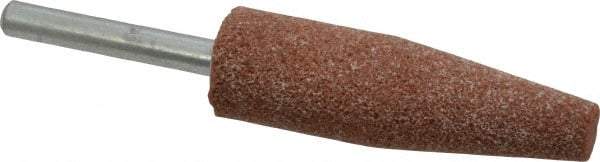 Norton - 3/4" Head Diam x 2-1/2" Thickness, A1, Cone End, Aluminum Oxide Mounted Point - Brown, Medium Grade, 60 Grit, 20,960 RPM - Exact Tool & Supply