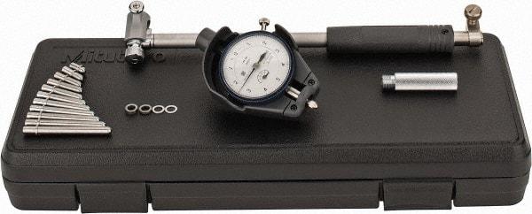 Mitutoyo - 11 Anvil, 2 to 6" Dial Bore Gage - 0.0001" Graduation, 5.9" Gage Depth, Accurate to 0.00008", Carbide Contact Point - Exact Tool & Supply