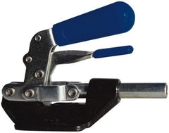 Gibraltar - 600 Lb Load Capacity, Flanged Base, Carbon Steel, Standard Straight Line Action Clamp - 4 Mounting Holes, 0.27" Mounting Hole Diam, 0.44" Plunger Diam, Straight Handle - Exact Tool & Supply