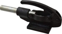 Gibraltar - 16,000 Lb Load Capacity, Flanged Base, Carbon Steel, Standard Straight Line Action Clamp - 4 Mounting Holes, 0.41" Mounting Hole Diam, 0.99" Plunger Diam, Straight Handle - Exact Tool & Supply