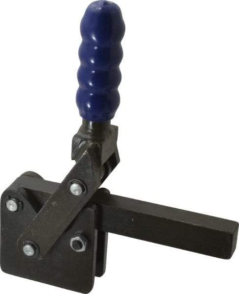 Gibraltar - 2,500 Lb Holding Capacity, Vertical Handle, Manual Hold Down Toggle Clamp - 129° Handle Movement, 199° Bar Opening, Solid Bar, Straight Base, Electro-Plated Zinc, Carbon Steel - Exact Tool & Supply