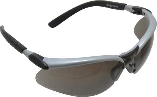 3M - Gray Lenses, Framed Welding Glasses - Anti-Fog, Scratch Resistant, Black/Silver Polycarbonate Frame, Adjustable Temples, Size Universal - Exact Tool & Supply