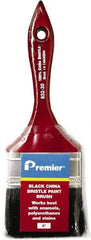 Premier Paint Roller - 3" Flat China Bristle General Purpose Paint Brush - 2-1/4" Bristle Length, 6-1/4" Wood Beavertail Handle - Exact Tool & Supply