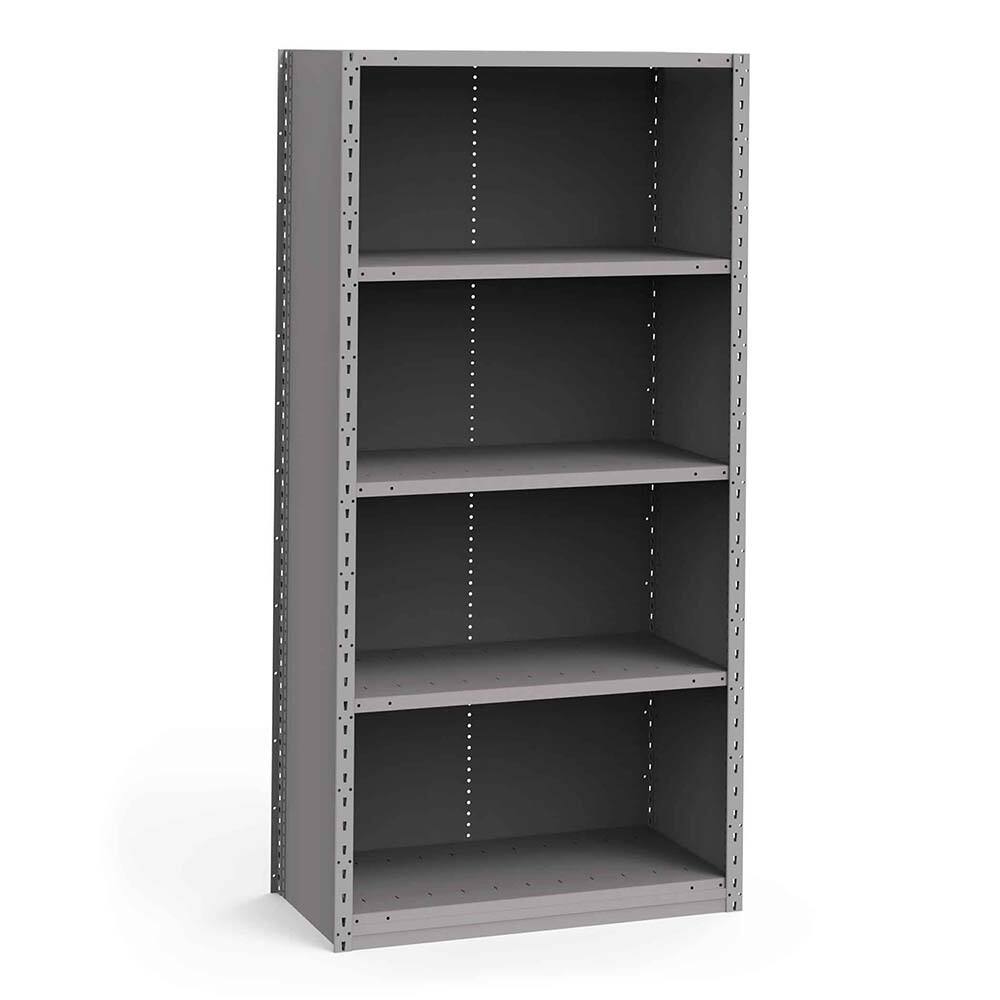Rousseau Metal - Closed Shelving Units; Type: Starter Unit ; Load Capacity (Lb.): 3500.000 ; Number of Shelves: 5 ; Height (Inch): 75 ; Width (Inch): 36 ; Depth (Inch): 18 - Exact Tool & Supply