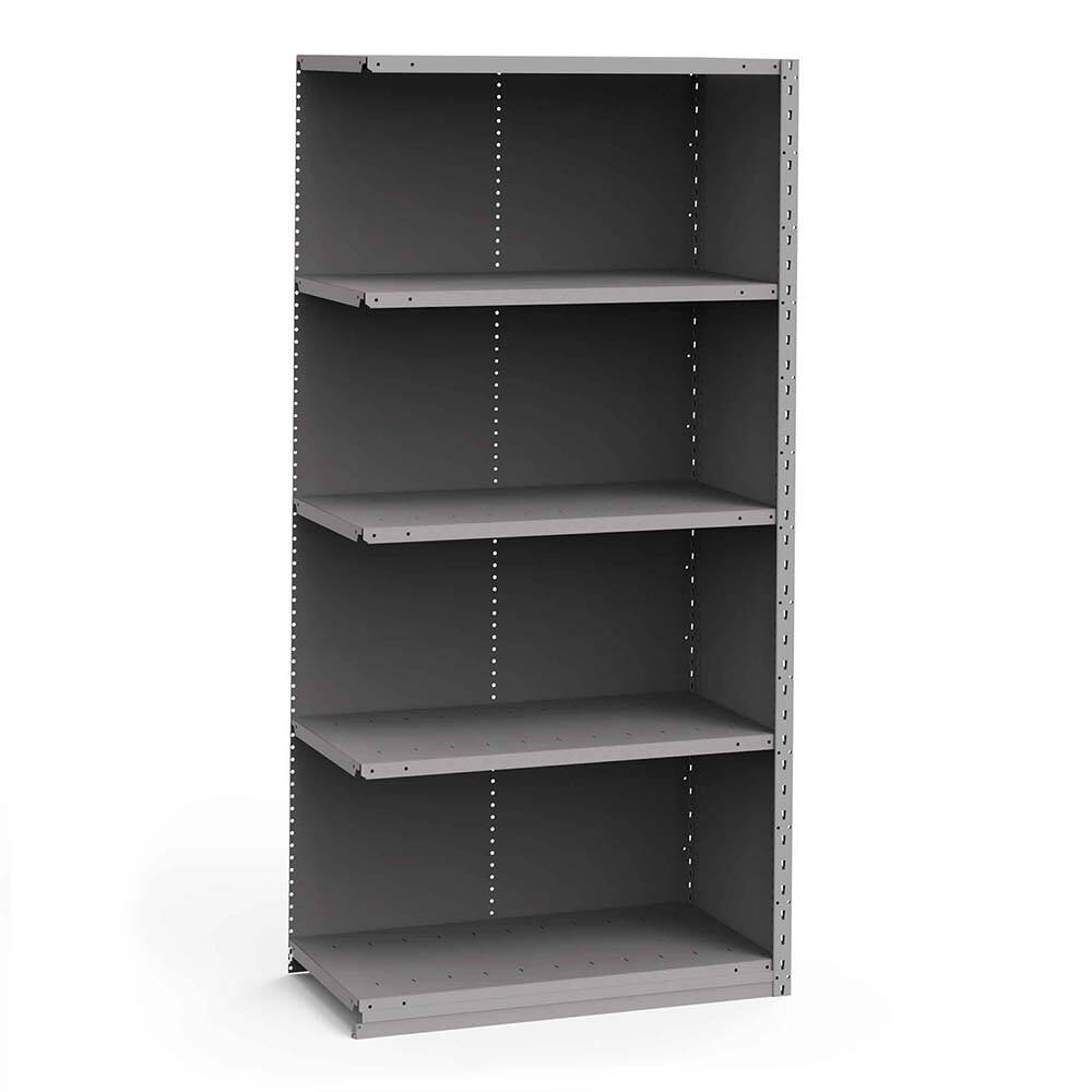 Rousseau Metal - Closed Shelving Units; Type: Add-On ; Load Capacity (Lb.): 3500.000 ; Number of Shelves: 5 ; Height (Inch): 75 ; Width (Inch): 36 ; Depth (Inch): 18 - Exact Tool & Supply
