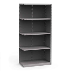 Rousseau Metal - Closed Shelving Units; Type: Add-On ; Load Capacity (Lb.): 3500.000 ; Number of Shelves: 5 ; Height (Inch): 75 ; Width (Inch): 36 ; Depth (Inch): 18 - Exact Tool & Supply