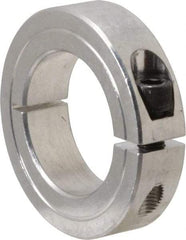 Climax Metal Products - 1-3/8" Bore, Aluminum, One Piece Clamping Shaft Collar - 2-1/4" Outside Diam, 9/16" Wide - Exact Tool & Supply