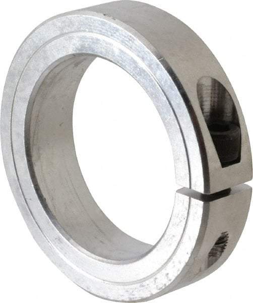 Climax Metal Products - 2-1/4" Bore, Aluminum, One Piece Clamping Shaft Collar - 3-1/4" Outside Diam, 3/4" Wide - Exact Tool & Supply