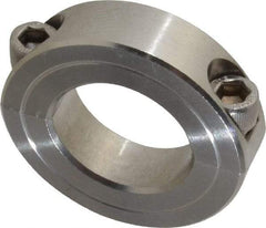 Climax Metal Products - 1-1/16" Bore, Stainless Steel, Two Piece Two Piece Split Shaft Collar - 1-7/8" Outside Diam, 1/2" Wide - Exact Tool & Supply