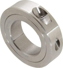 Climax Metal Products - 1-5/16" Bore, Stainless Steel, Two Piece Two Piece Split Shaft Collar - 2-1/4" Outside Diam, 9/16" Wide - Exact Tool & Supply