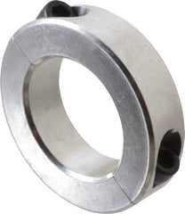 Climax Metal Products - 1-11/16" Bore, Aluminum, Two Piece Two Piece Split Shaft Collar - 2-3/4" Outside Diam, 11/16" Wide - Exact Tool & Supply