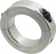 Climax Metal Products - 1-3/4" Bore, Aluminum, Two Piece Two Piece Split Shaft Collar - 2-3/4" Outside Diam, 11/16" Wide - Exact Tool & Supply
