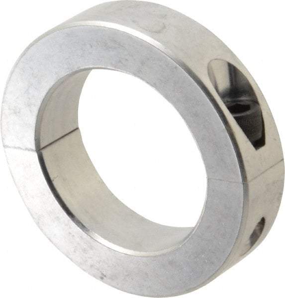 Climax Metal Products - 2-1/2" Bore, Aluminum, Two Piece Two Piece Split Shaft Collar - 3-3/4" Outside Diam, 7/8" Wide - Exact Tool & Supply