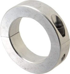 Climax Metal Products - 2-1/2" Bore, Aluminum, Two Piece Two Piece Split Shaft Collar - 3-3/4" Outside Diam, 7/8" Wide - Exact Tool & Supply