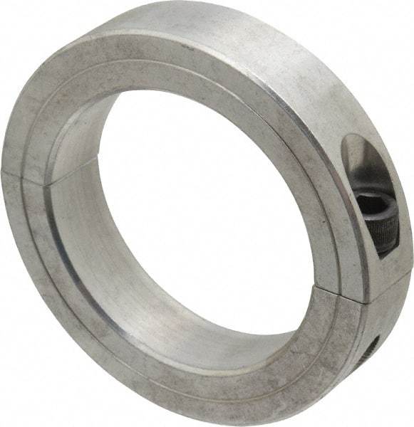 Climax Metal Products - 3" Bore, Aluminum, Two Piece Two Piece Split Shaft Collar - 4-1/4" Outside Diam, 7/8" Wide - Exact Tool & Supply