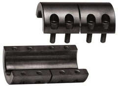 Climax Metal Products - 3/8" Inside x 7/8" Outside Diam, Two Piece Rigid Coupling with Keyway - 1-3/8" Long x 3/32" Keyway Width x 3/64" Keyway Depth - Exact Tool & Supply