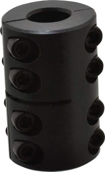 Climax Metal Products - 1/2" Inside x 1-1/8" Outside Diam, Two Piece Rigid Coupling without Keyway - 1-3/4" Long - Exact Tool & Supply