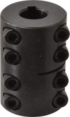 Climax Metal Products - 3/4" Inside x 1-1/2" Outside Diam, Two Piece Rigid Coupling with Keyway - 2-1/4" Long x 3/16" Keyway Width x 3/32" Keyway Depth - Exact Tool & Supply