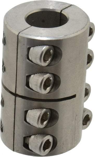 Climax Metal Products - 3/4" Inside x 1-1/2" Outside Diam, Two Piece Rigid Coupling without Keyway - 2-1/4" Long - Exact Tool & Supply