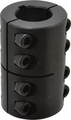 Climax Metal Products - 7/8" Inside x 1-5/8" Outside Diam, Two Piece Rigid Coupling with Keyway - 2-1/2" Long x 3/16" Keyway Width x 3/32" Keyway Depth - Exact Tool & Supply
