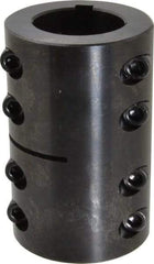 Climax Metal Products - 1-1/4" Inside x 2-1/16" Outside Diam, Two Piece Rigid Coupling with Keyway - 3-1/4" Long x 1/4" Keyway Width x 1/8" Keyway Depth - Exact Tool & Supply