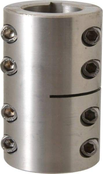Climax Metal Products - 1-1/4" Inside x 2-1/16" Outside Diam, Two Piece Rigid Coupling with Keyway - 3-1/4" Long x 1/4" Keyway Width x 1/8" Keyway Depth - Exact Tool & Supply