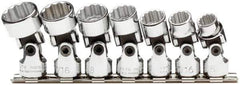 Proto - 7 Piece 3/8" Drive Standard Socket Set - 12 Points, 3/8 to 3/4", Inch Measurement Standard - Exact Tool & Supply