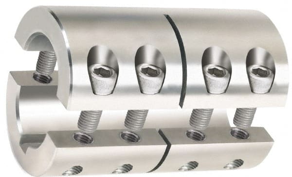 Climax Metal Products - 50mm Inside x 85mm Outside Diam, Metric Two Piece Clamping Rigid Coupling with Keyway - Exact Tool & Supply