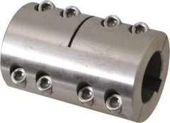 Climax Metal Products - 30mm Inside x 53mm Outside Diam, Metric Two Piece Clamping Rigid Coupling with Keyway - 83mm Long x 10mm Keyway Width x 3.3mm Keyway Depth - Exact Tool & Supply