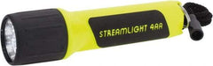 Streamlight - White LED Bulb, 67 Lumens, Industrial/Tactical Flashlight - Black, Yellow Plastic Body, 4 AA Alkaline Batteries Included - Exact Tool & Supply