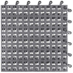 Wearwell - 18" Long x 18" Wide x 7/8" Thick, Anti-Fatigue Modular Matting Open Grid - Male & Female, 4 Interlocking Sides, Black, For Dry & Wet Areas, Series 561 - Exact Tool & Supply