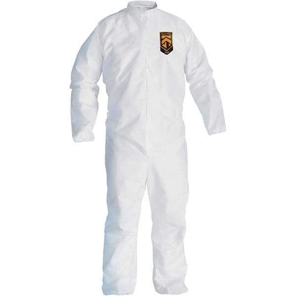 KleenGuard - Size XL SMS General Purpose Coveralls - White, Zipper Closure, Open Cuffs, Open Ankles, Seamless - Exact Tool & Supply