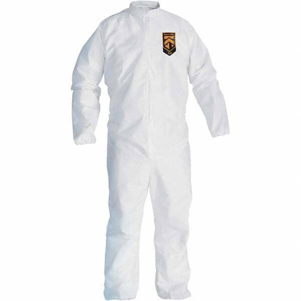 KleenGuard - Size 4XL SMS General Purpose Coveralls - White, Zipper Closure, Open Cuffs, Open Ankles, Seamless - Exact Tool & Supply
