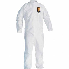 KleenGuard - Size 4XL SMS General Purpose Coveralls - White, Zipper Closure, Open Cuffs, Open Ankles, Seamless - Exact Tool & Supply