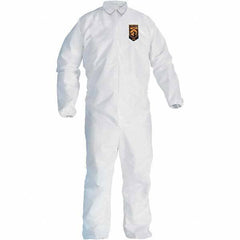 KleenGuard - Size 3XL SMS General Purpose Coveralls - White, Zipper Closure, Elastic Cuffs, Elastic Ankles, Seamless - Exact Tool & Supply