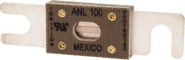 Cooper Bussmann - 100 Amp Non-Time Delay Fast-Acting Forklift & Truck Fuse - 125VAC, 80VDC, 3.18" Long x 0.75" Wide, Littelfuse CNL100, Bussman ANL-100, Ferraz Shawmut CNL100 - Exact Tool & Supply