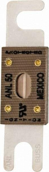 Cooper Bussmann - 50 Amp Non-Time Delay Fast-Acting Forklift & Truck Fuse - 125VAC, 80VDC, 3.18" Long x 0.75" Wide, Littelfuse CNL50, Bussman ANL-50, Ferraz Shawmut CNL50 - Exact Tool & Supply