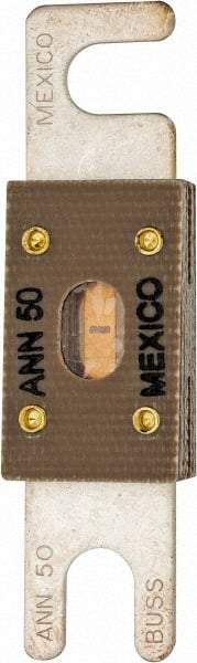 Cooper Bussmann - 50 Amp Non-Time Delay Fast-Acting Forklift & Truck Fuse - 125VAC, 80VDC, 3.18" Long x 0.75" Wide, Littelfuse CNN50, Bussman ANN-50, Ferraz Shawmut CNN50 - Exact Tool & Supply