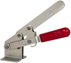 De-Sta-Co - 1,200 Lb Holding Capacity, Vertical Handle, Manual Hold Down Toggle Clamp - 72° Handle Movement, 140° Bar Opening, Solid Bar, Flanged Base, Carbon Steel - Exact Tool & Supply
