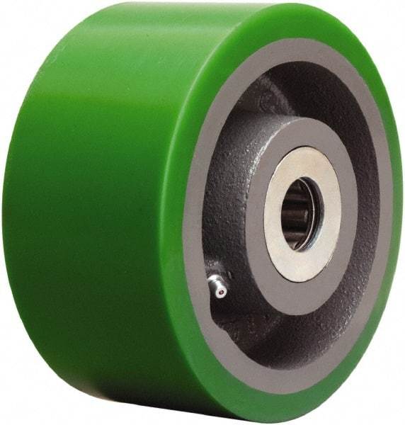 Hamilton - 6 Inch Diameter x 3 Inch Wide, Polyurethane on Cast Iron Caster Wheel - 2,200 Lb. Capacity, 3-1/4 Inch Hub Length, 1 Inch Axle Diameter, Straight Roller Bearing - Exact Tool & Supply